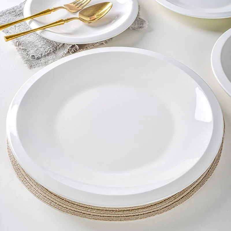 Piring makan keramik diameter 23 cm putih tebal polos hotelware SB-153, gambar 5