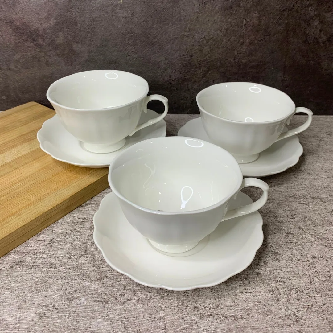 Cangkir Lepek Velvet White 300ml / JJ785, gambar 1
