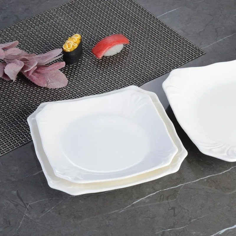 Piring Segi Keramik Elaria / Piring Saji Keamik Bunga Hotelware SB-25, gambar 3