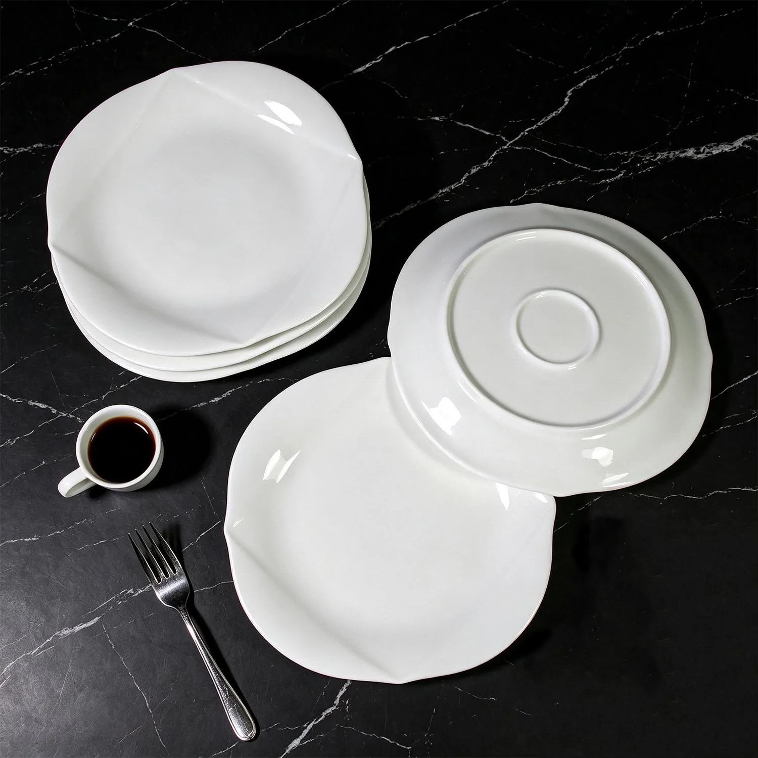 Piring Keramik Bulat Ukiran Segi  / Piring Makan Hotelware / Piring Saji Hotelware SB-116, gambar 5