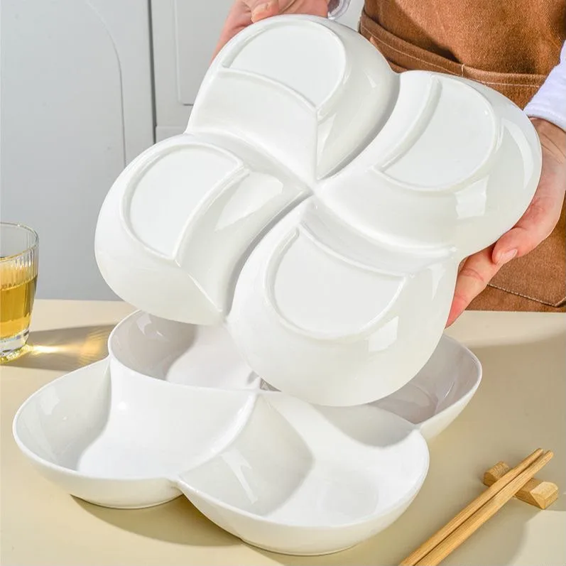 Piring Segi Keramik Sekat Empat / Piring Saji Keramik Hotelware, gambar 4