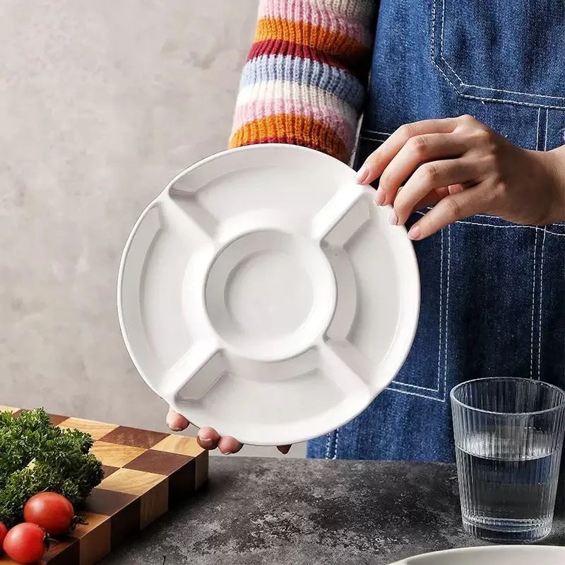Piring Saji Sekat Lima Keramik Premium Unik Serbaguna / Piring Makan Sekat 5 Hotelware Resto SB- 114, gambar 2