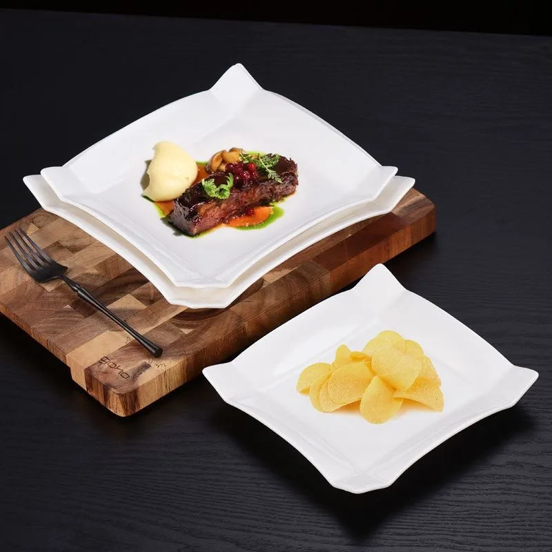 Piring keramik segi keramik Aurelie / Piring saji segi keramik Hotelware SB-23, gambar 5