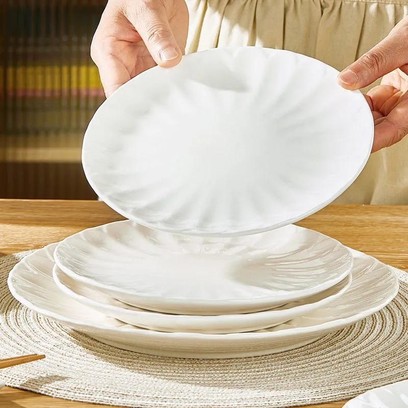 Piring model teratai keramik hotelware / piring saji keramik ala restaurant premium serbaguna SB-8, gambar 6