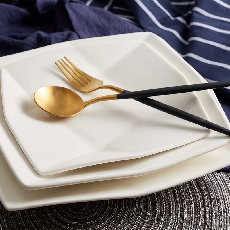 Piring Makan Segi Mozaik Keramik Premium / Piring Pasta Segi Hotelware SB-24, gambar 2